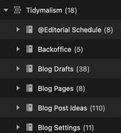Screenshot of a notebook stack in Evernote.