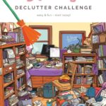 Illustration of a messy room before starting a 30 day decluttering challenge
