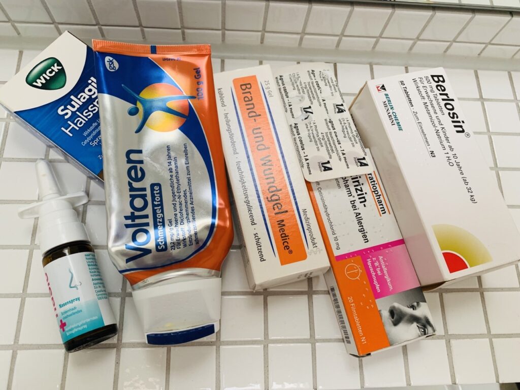 Expired German medications that were decluttered during a 30 day decluttering challenge.