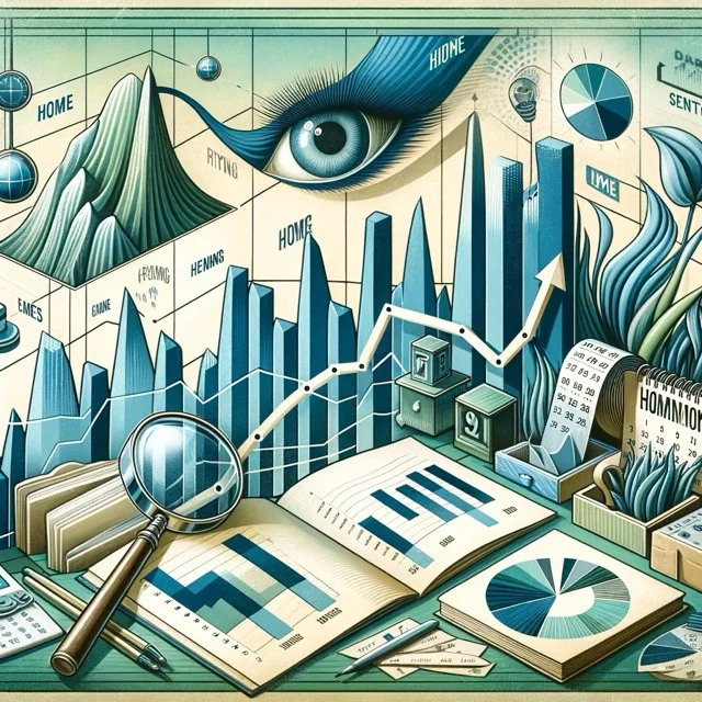 graphical illustration of stylised excel charts, an eye, a magnifying glass, pie charts and various other indicators to represent our mind when we have digital burnout