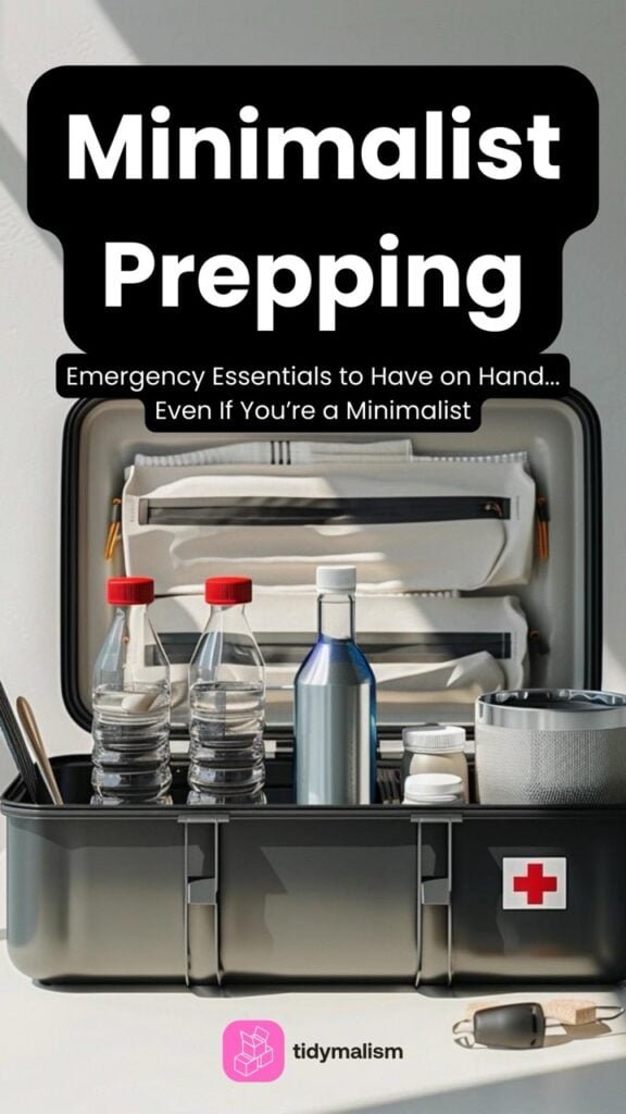 minimalist prepping for an emergency kit with various medical supplies