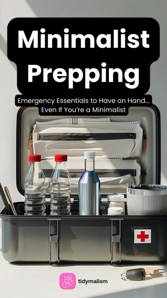 minimalist prepping for an emergency kit with various medical supplies
