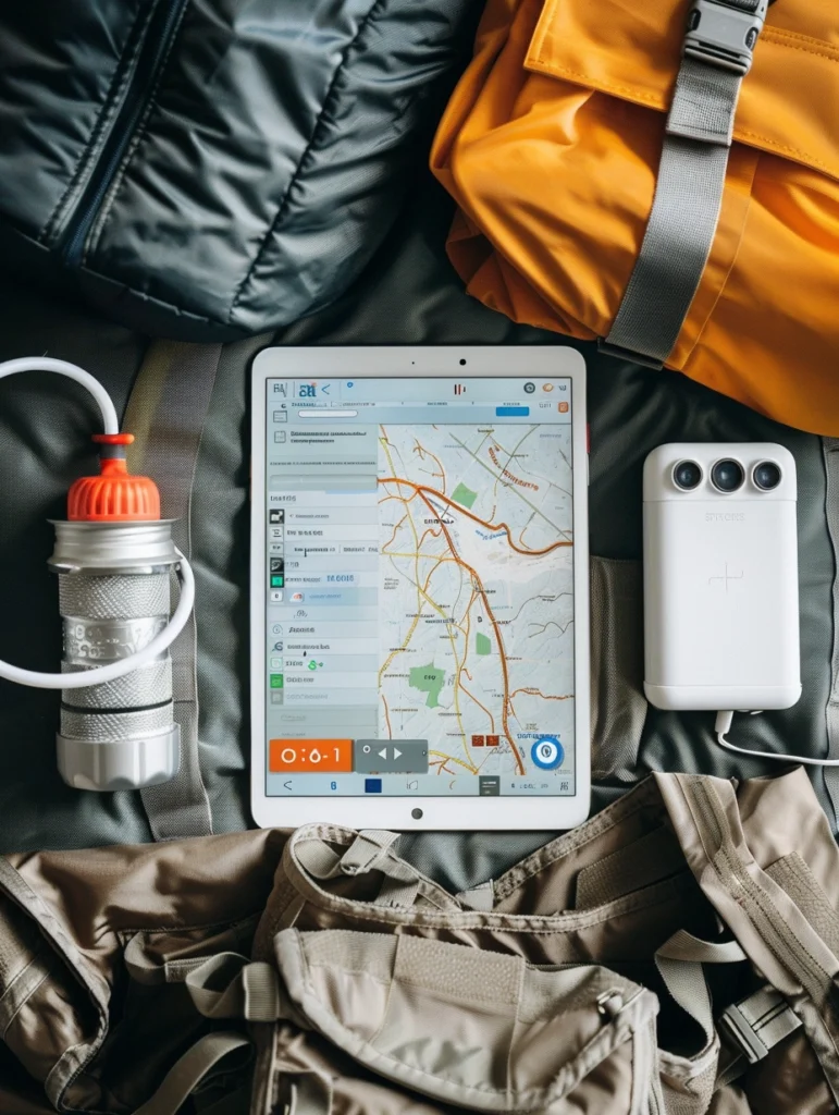 charging device and iPad as part of a minimalist prepper survival kit