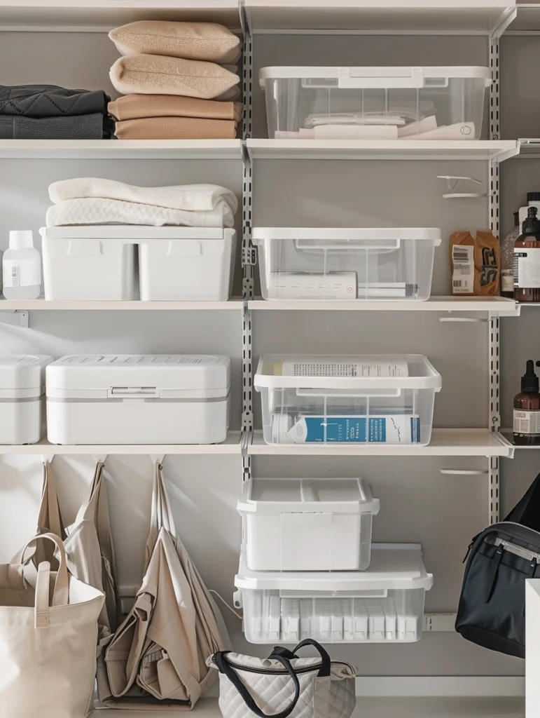storage in pantry of a minimalist household for some emergency supplies