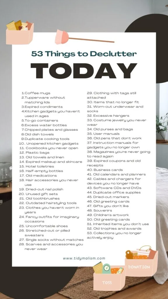 checklist to declutter