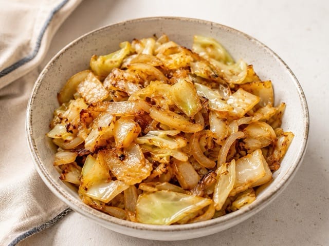 cabbage with onions vegan recipe