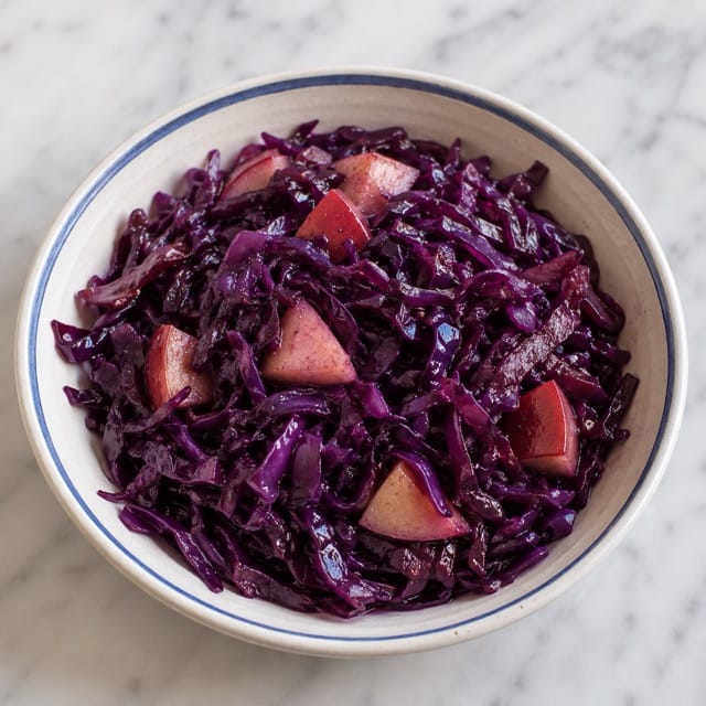 red cabbage with apples