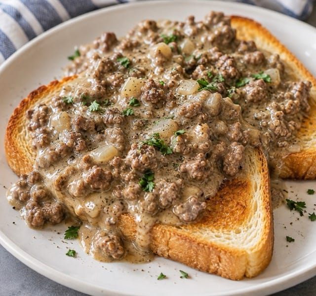 hamburger gravy on toast